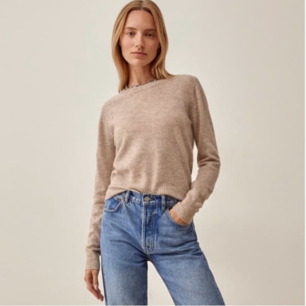 Reformation Cashmere Crew - S - Oatmeal